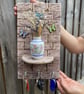 Rustic Wood Key Holder with Floating Shelf, Boho Hallway Hanging - Image 9