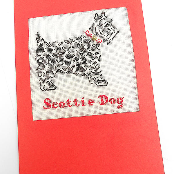 Scottie Dog Noël Petit Point Card
