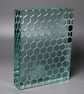 Bees and Honeycomb Etched Glass Block - Image 3