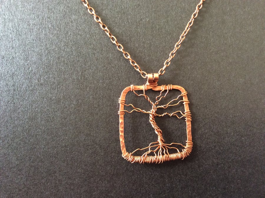 Tree of Life Copper Wire Necklace 