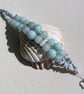 Aquamarine & Larimar Gemstone Crystal Beaded Bracelet "Caribbean Blues" - Image 3