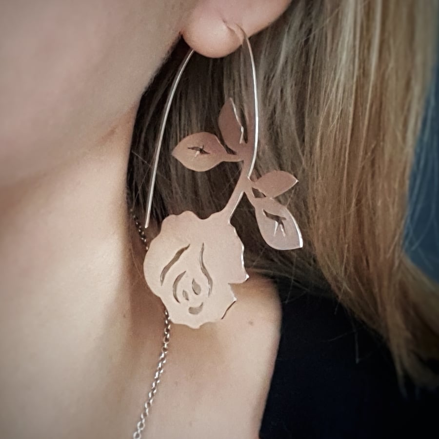 Rose Flower Earrings 
