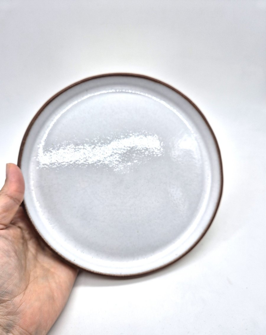 Handmade Ceramic Plate with White Glaze