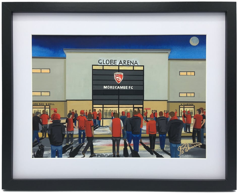 Morecambe F.C, Globe Arena. High Quality Framed Art Print