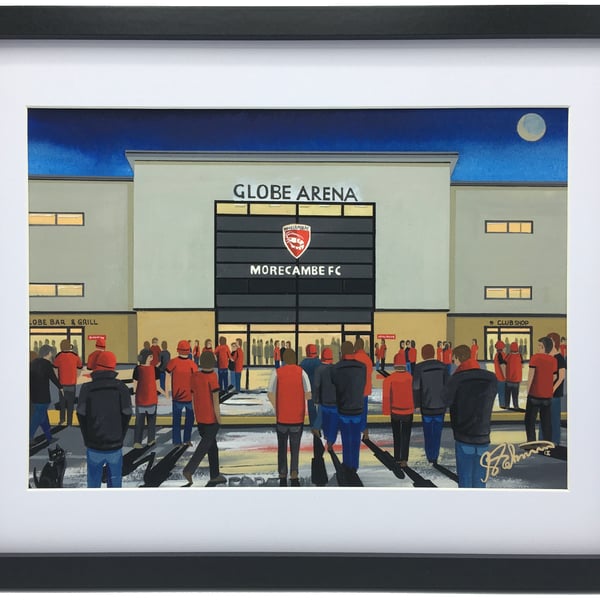 Morecambe F.C, Globe Arena. High Quality Framed Art Print