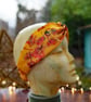 Golden yellow, floral design head wrap - Image 1