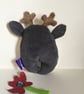 Handmade Soft Toy Deer Wish Guardian with silver Dandelion, nursery, gift - Image 2