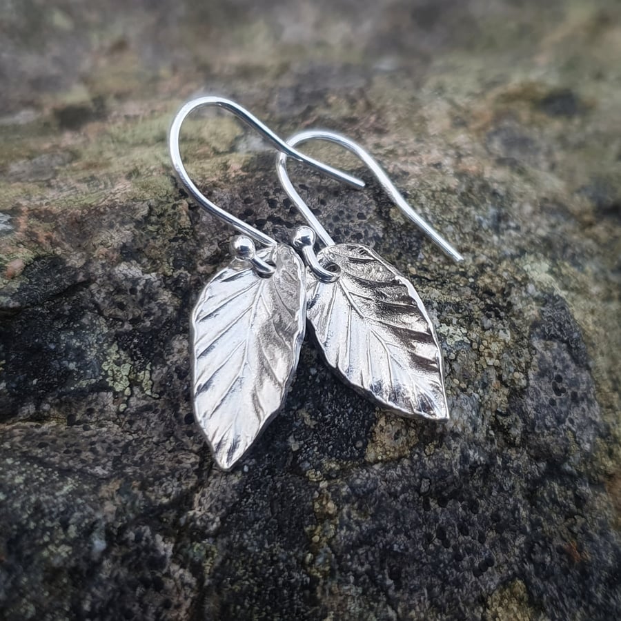 Wee Beech Leaf earrings 