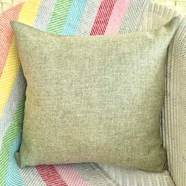 Tweed Scatter Cushion with Pad, Sage 46x46cm
