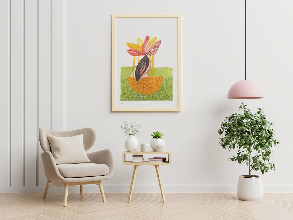 Four Leaf Succulent - A1 Four Colour Screen Print