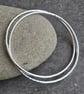 Interlocking silver bangle set, Hammered double bangle - Image 7