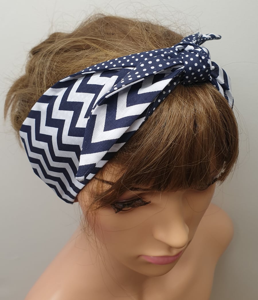 self tie women reversible headband.