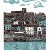 Scarborough No.1 two-colour linocut print