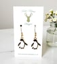 Charm Earrings - Enamel Penguin