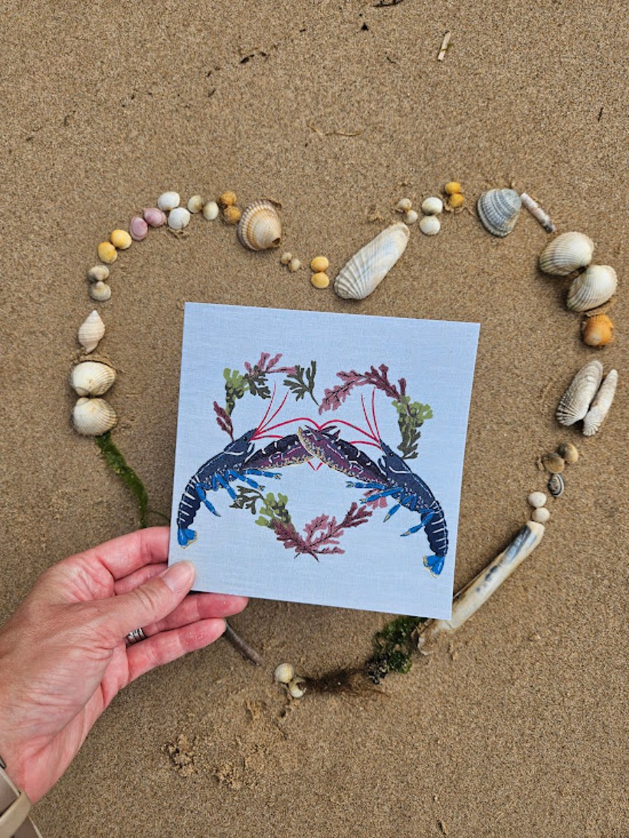 'Common Lobsters & Seaweed heart', Valentine's day, Love, Wedding, Anniversary