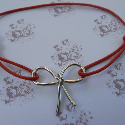  Silver Bow frienship bracelet