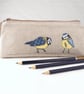 Pencil Case Pouch Handmade Blue Tit Nature Wildlife  - Image 1