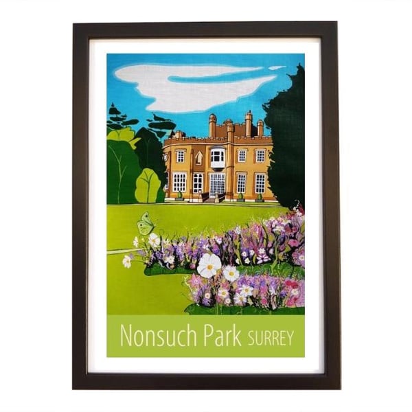 Nonsuch Park Surrey travel poster print by Susie West