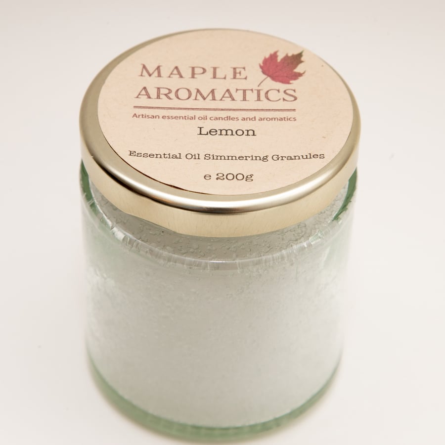 Maple Aromatics Lemon Essential Oil Vegan 200g Simmering Granules