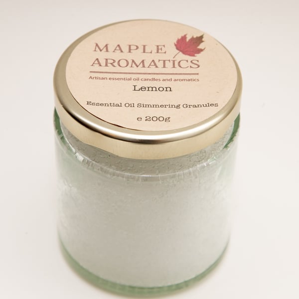 Maple Aromatics Lemon Essential Oil Vegan 200g Simmering Granules