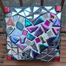 Heart mosaic wooden box ideal for jewellery or small treasured items