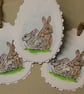 White Background Easter Bunny Tags - Set of 10 - Image 1