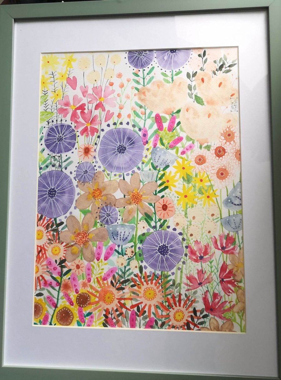 'Heaven Scent' Original Watercolour. Floral art. Wall Art. 17 x 13 inch