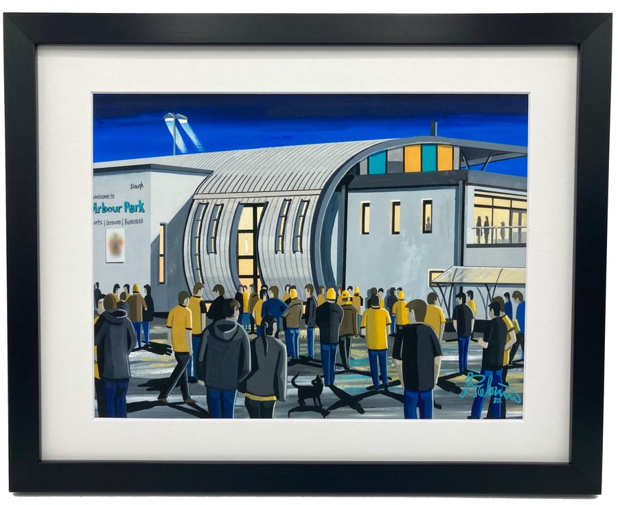 Slough Town F.C, Arbour Park Stadium, High Quality Framed Football Art Print.