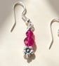 Hot Pink Sparkling Earrings in a Message Bottle - Image 3