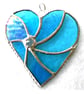 Turquoise Swirl Heart Stained Glass Suncatcher 129 - Image 3