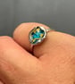 Enamel Ring, water-cast ring, blue and gold ring, blue enamel ring, gift for her - Image 1
