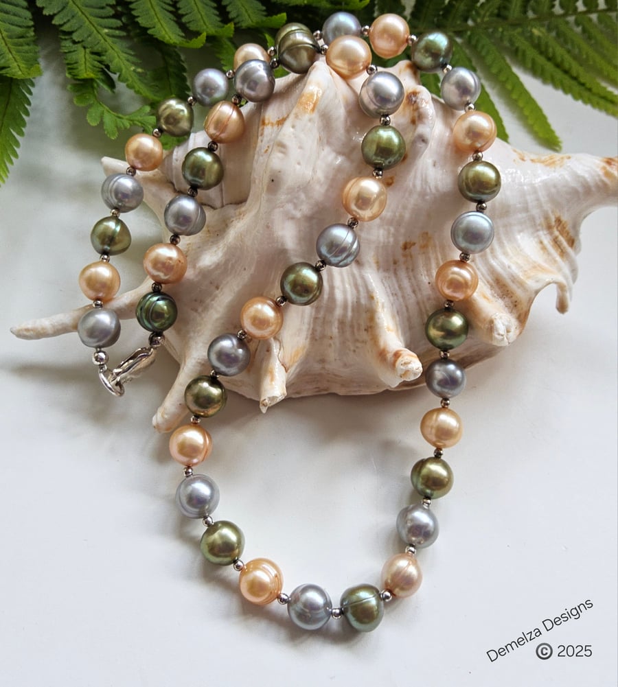 Designer AA Grade Potato Freshwater Pearl Sterling Silver Necklace