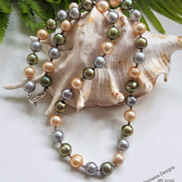 Designer AA Grade Potato Freshwater Pearl Sterling Silver Necklace
