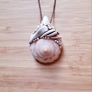 Sundial Shell and Air Dry Resin Clay Amulet Pendant