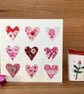 9 hearts mixed media Valentines card