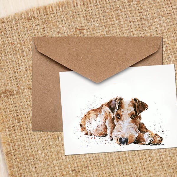 Irish Terrier II GreetingNote Card- Irish Terrier Dog card, Irish Terrier Dog ca