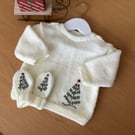 Hand Knitted Baby Christmas Jumper 3-6 Months