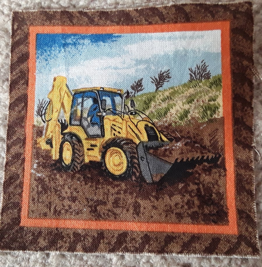 Yellow Digger. 100% cotton fabric squares