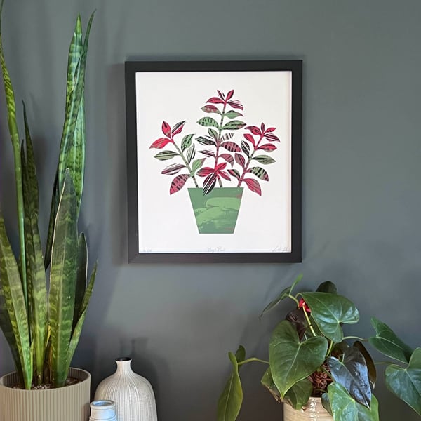 Basil Plant Wall Art, Limited Variable Edition Screen Print