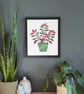 Basil Plant Wall Art, Limited Variable Edition Screen Print