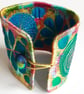 Cuff - Fabric Bracelet with Free Machine Embroidery  - Image 5
