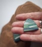 Seascape earrings, Arches, Polymer clay dangles, Blue green earrings, Abstract  - Image 5