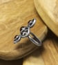Silver and Garnet Gothic Style Ring - Image 2