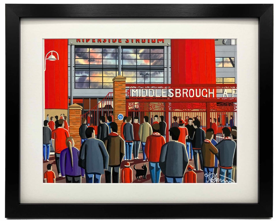Middlesbrough, Riverside Stadium, Framed, Football Art Print 14" x 11" Frame 