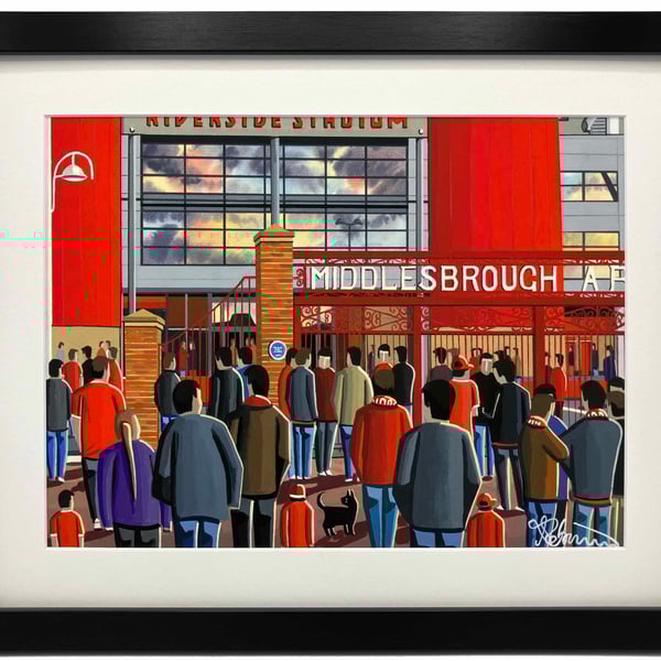 Middlesbrough, Riverside Stadium, Framed, Football Art Print 14" x 11" Frame 