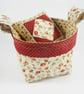 Patchwork Table Top Sewing Basket and Pincushion Set - Image 2