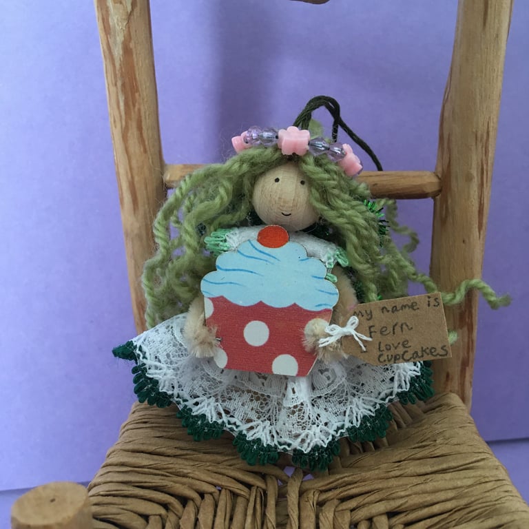Tiny Cupcake Fairy Doll Decoration, Decorative Fairy 