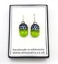 Spring Green Spotty Fused Glass Drop Earrings - Image 2