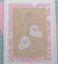 Pretty hand-stitched baby bootees with hearts and bow - very sweet! - Image 2