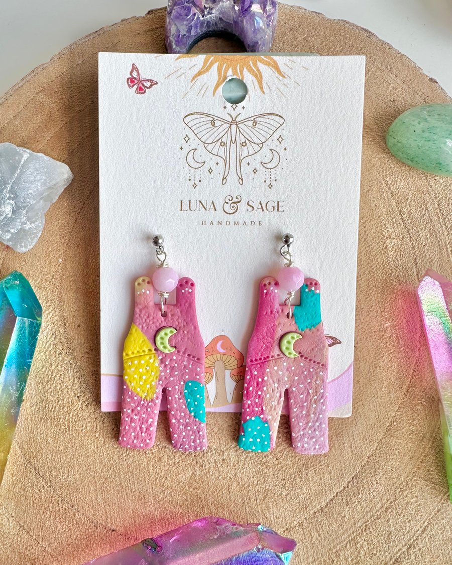 Handmade Funky dungaree Polymer Clay Earrings